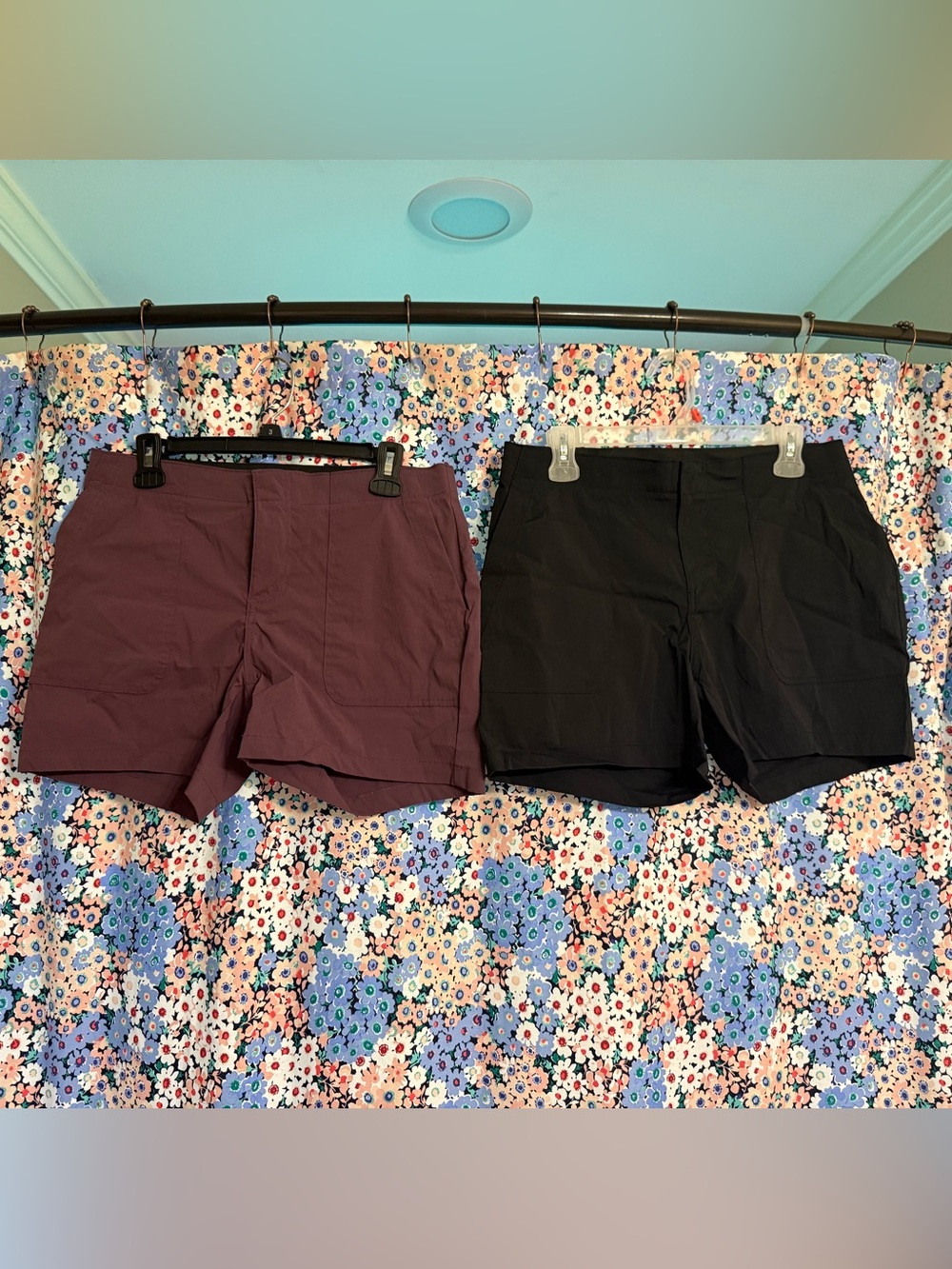 Eddie Bauer Women's Athletic Shorts - lot of 2 Plum and Black